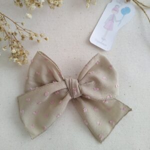 Lazo Plumeti Beige Motas Rosas