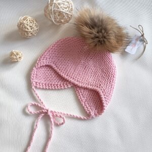 Gorro Aviador Rosa Bebé talla 12m