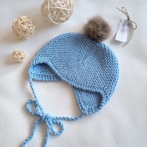 Gorro Aviador Azul Bebé talla 6-12m