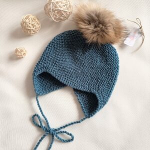 Gorro Aviador Azul Empolvado talla 12-36m