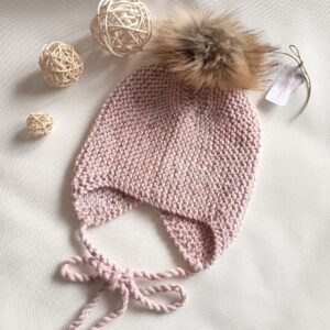 Gorro Aviador Rosa Jaspeado talla 3-5 años