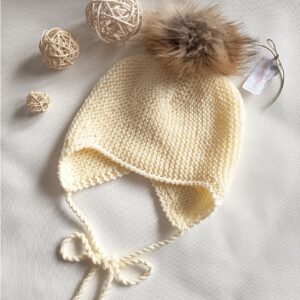 Gorro Aviador Vainilla talla 3-5 años