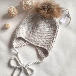 Gorro Aviador Jaspeado Blanco talla 5-7años