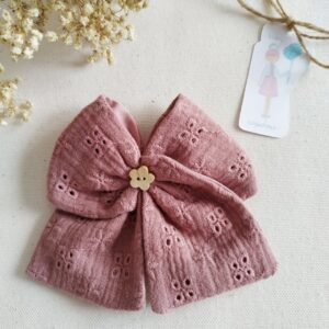 Lazo Bordado Rosa Empolvado