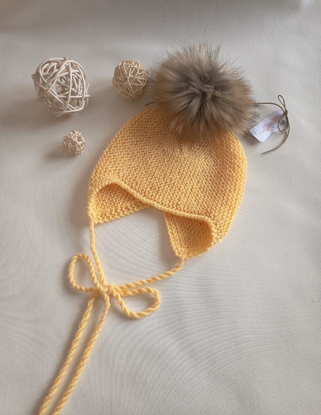 Gorro Aviador Amarillo Canario talla 12-36m