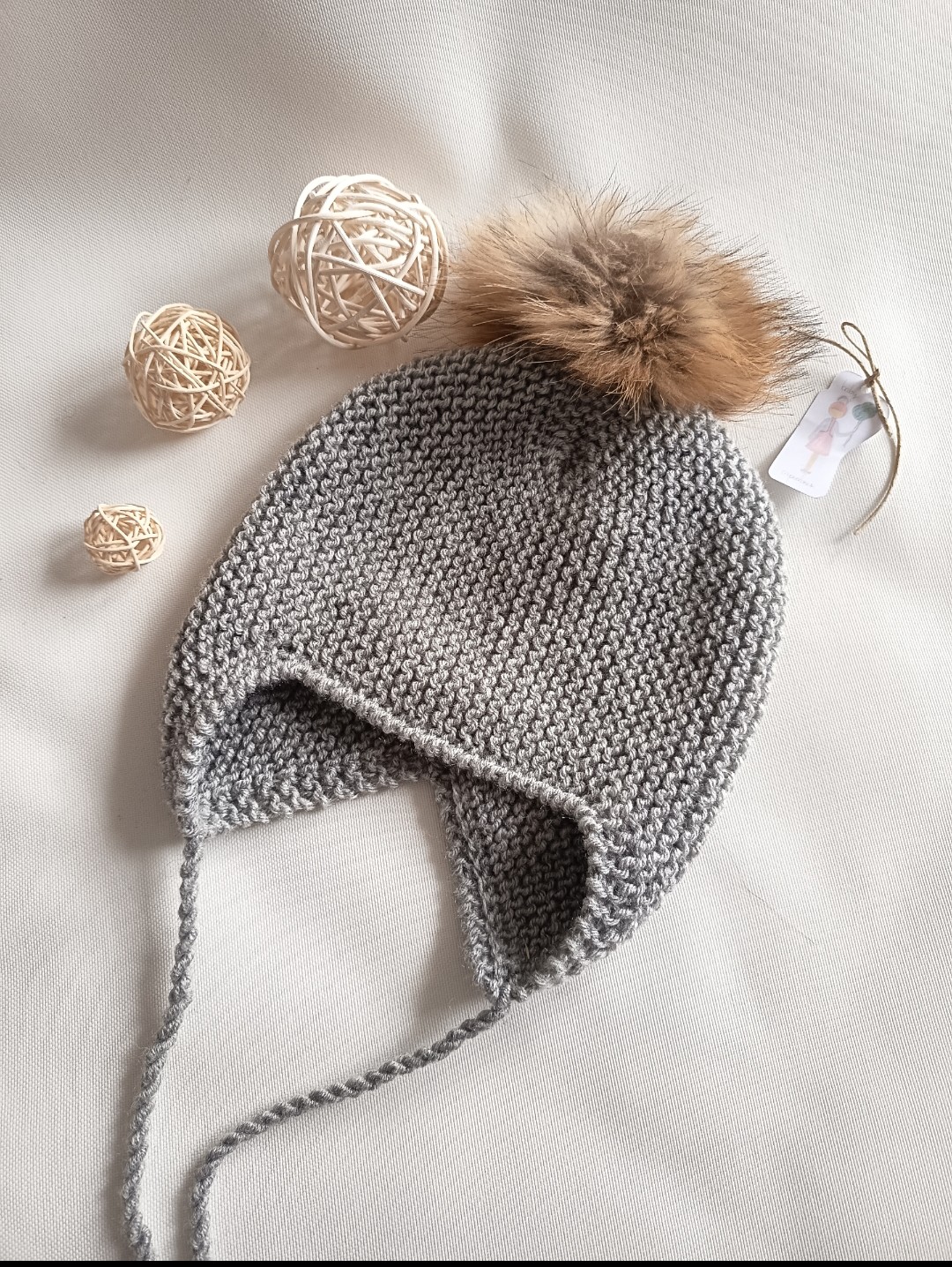 Gorro Aviador Gris talla 5-7 años