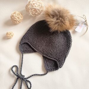 Gorro Aviador Gris Verdoso talla 12-24m