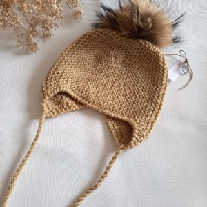 Gorro Aviador Camel talla 3-5 años