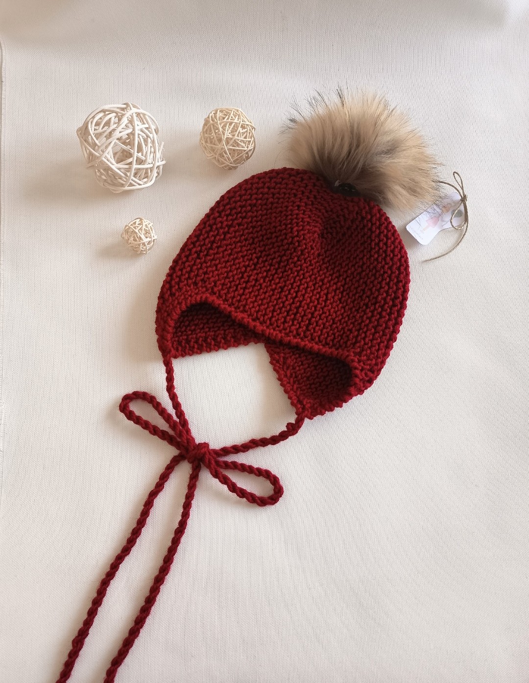 Gorro Aviador Granate talla 5-7 años