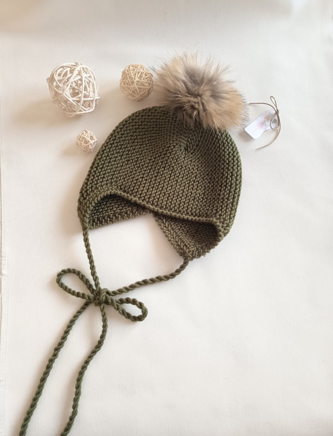 Gorro Aviador Verde talla 5-7 años